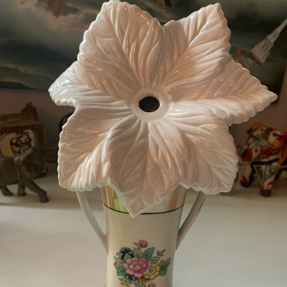 ❤️ Vintage Ceramic Lusterware Epergne Stem Vase - Picture 10 of 10